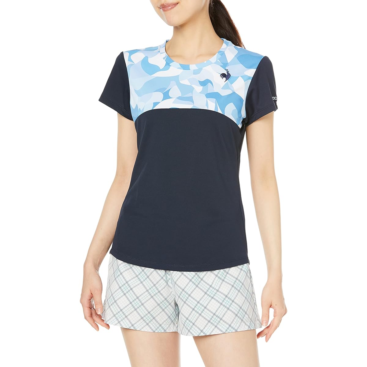 [Le Coq Sportif] Short Sleeve Game Shirt, Tennis Practice Match, Official, Sweat Absorbent, Quick Drying, UV Protection (UPF50+), Thermal Cooling, Women's