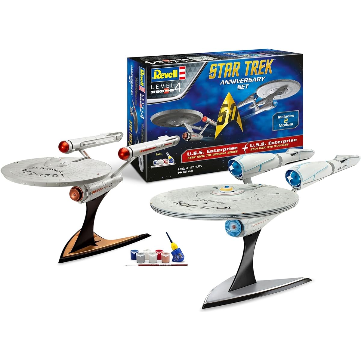 Platts GR05721 Star Trek U.S.S Enterprise Space Mission & Latest Movie Version 50th Anniversary Set