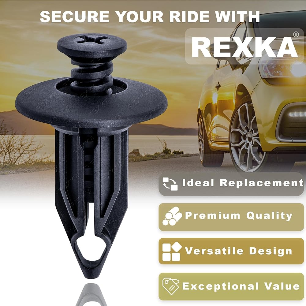 REXKA bumper cover retainer clip 40 pieces 12mm push pin crisler 6502625 07-18 Geeprangler & Wrangler Annted JK Dakotaduran Gorum 1500 2500 5500 5500 5500 GM 10140480