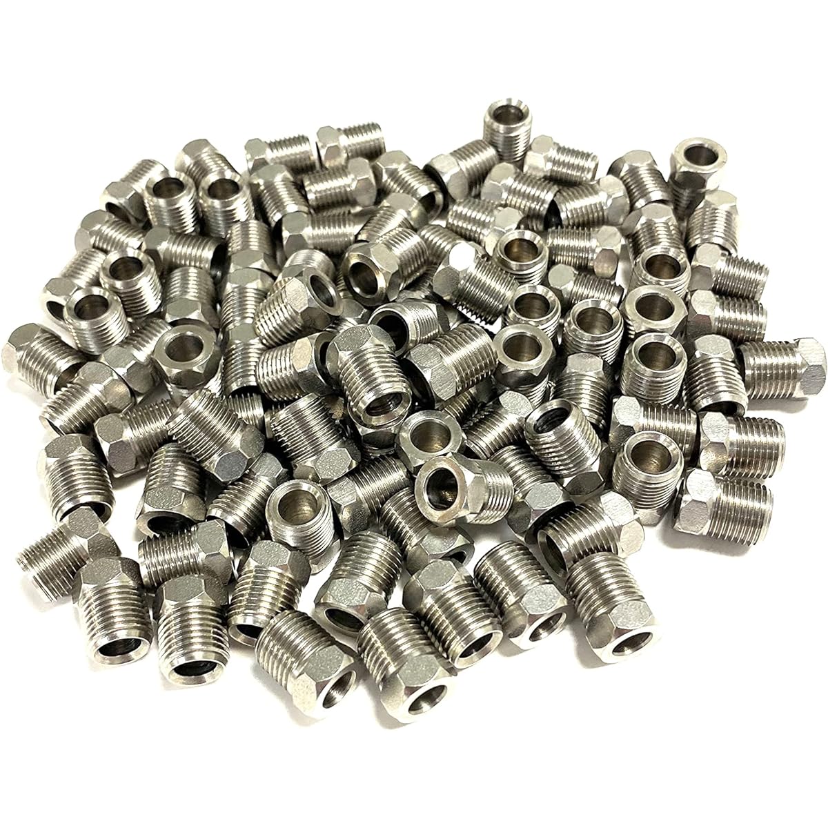 THE STOP SHOP Reverse Floor Asstainless Steel Brake Line Fight 3/16 Inch O.D. 3/8 inch-24 Threads (125 packs)