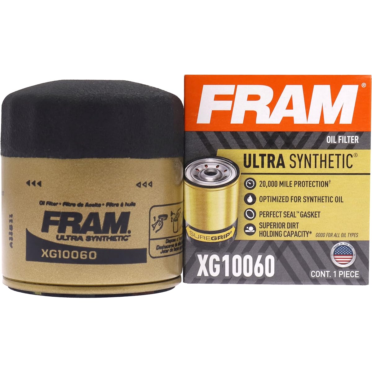 (Ultra Synthetic) - FRAM XG10060 Ultra Synthetic Spin-On Oil Filter with Sure Grip