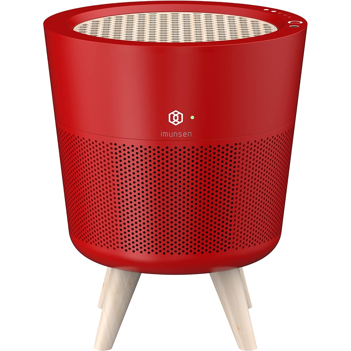 IMUNSEN Air Purifier Equipped with log cypress filter, Pollen protection, etc. IF Design Award-winning, Comes with sleep mode, Ideal for bedrooms, Smart automatic light sensor M-002 (Red)