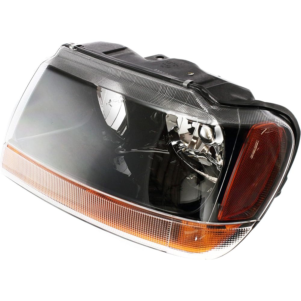 Headlight assembly 1999-004-2004 Jeep Grand Cheroke Halogen Black Interior Harness Driver seat side