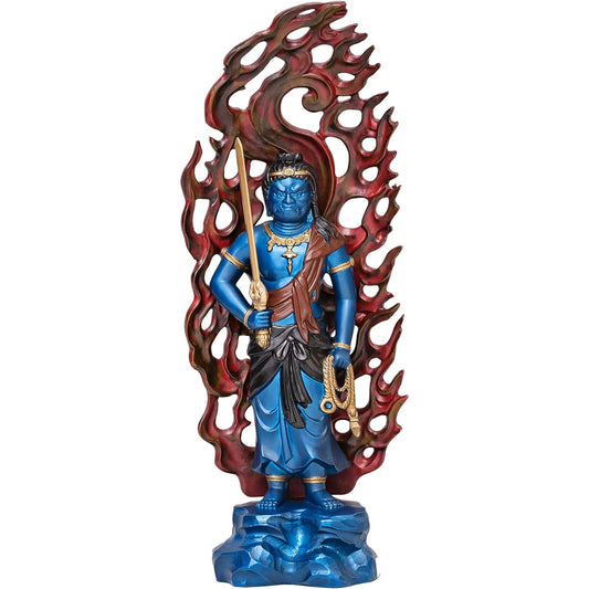 Buddha statue Blue Fudo Myoo 15.5cm (painted finish) Buddhist sculptor: Hideun Makita Original model_ (born in the year of the Rooster) Zodiac guardian main image Takaoka copperware (Fuudou Myouou B)