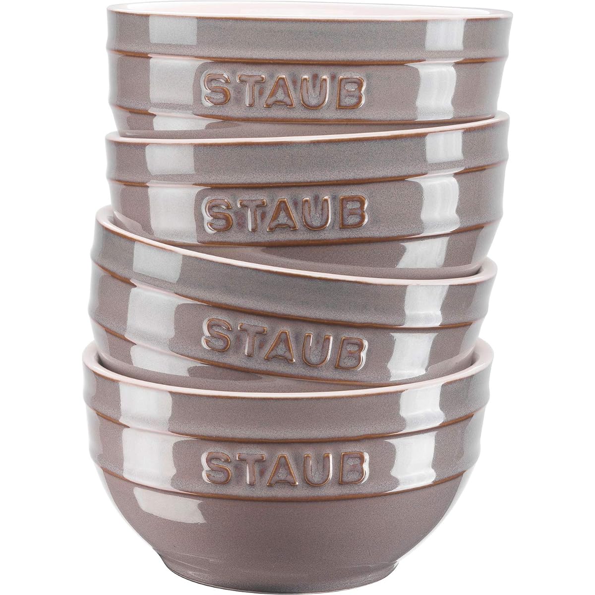 Staub "Bowl 12cm 4P Set Antique Gray" Ceramic Set Bowl Microwave Safe [Authorized Japanese Product] 40508-152
