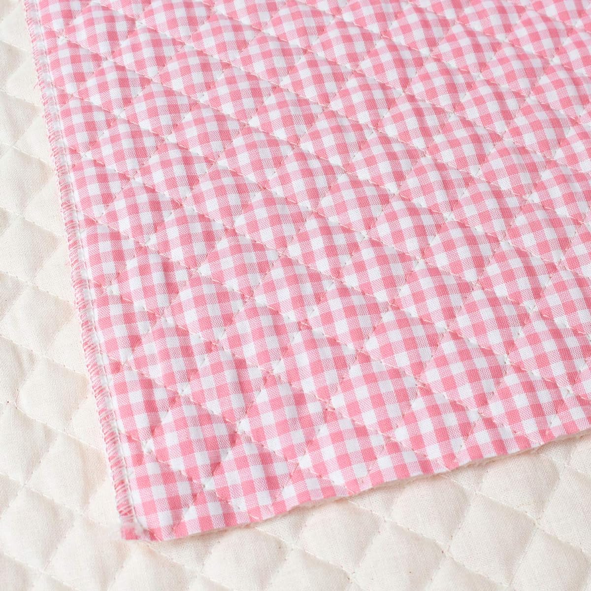 Cosmo Textile Gingham Check Pattern Quilting Fabric, Kindergarten Cloth, Cushion Fabric, Width Approximately 110cm x 6m Cut, Pink AQ3001-2A-6M