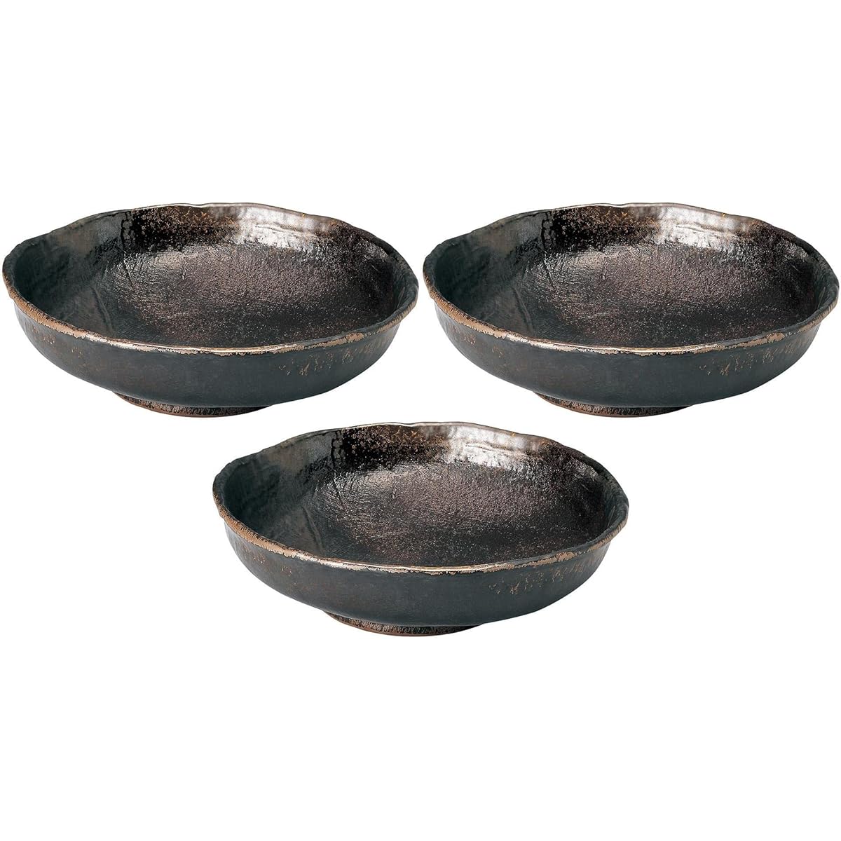 Set of 3 Amber size 10 mortar bowl [29.5×8.5cm] [Large bowl]