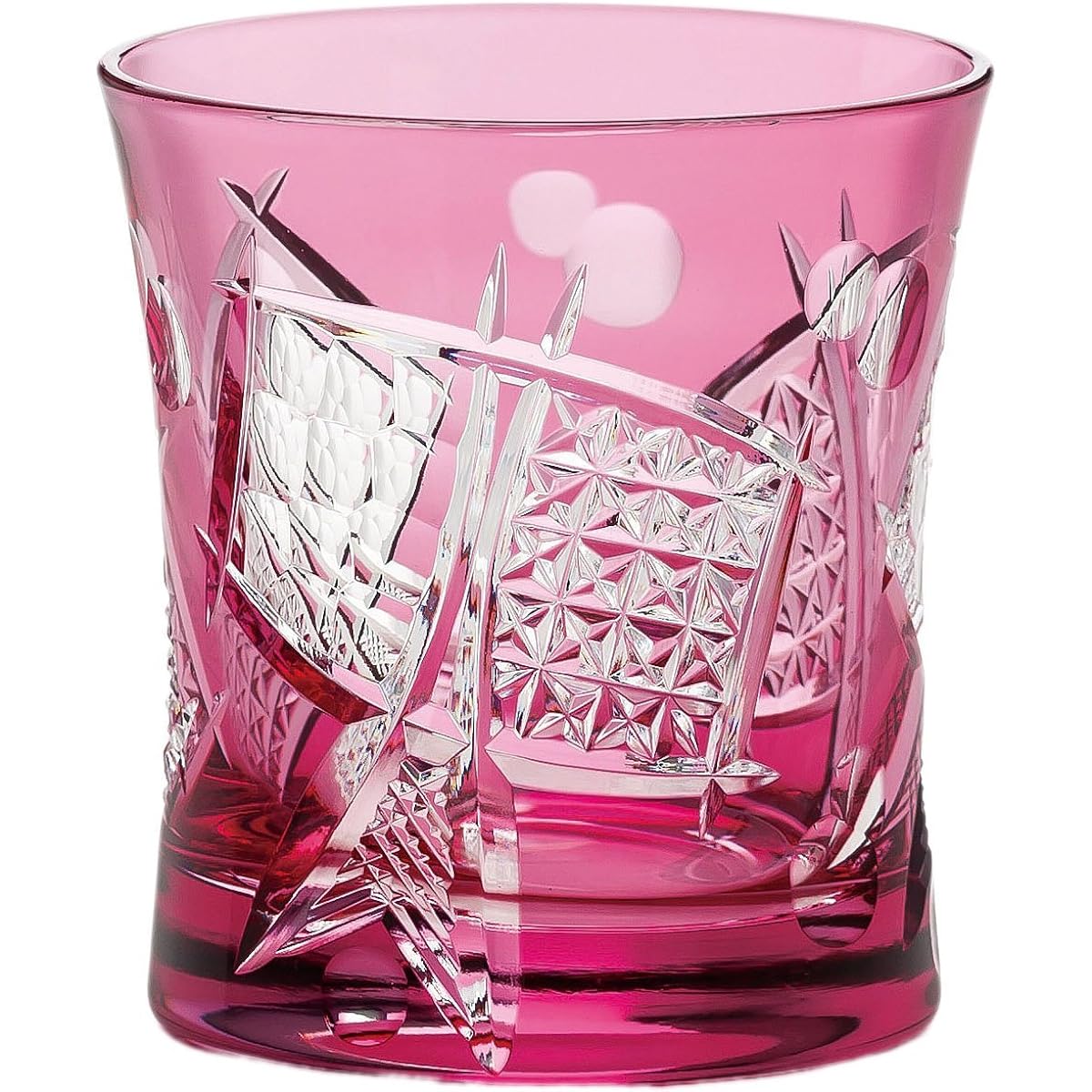 Toyo Sasaki Glass Yachiyo Kiriko Gavel Pattern Pink 280ml Made in Japan LS19590SAU-C679