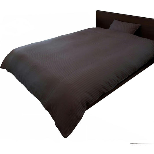 Hotel Style Satin Stripe Cover Regina Duvet Cover Queen Long Size Charcoal Gray HS24050-139