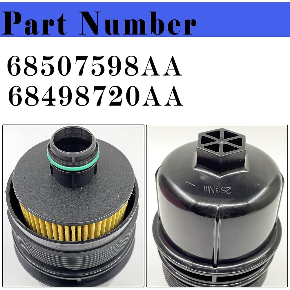ECODIESEL engine oil filter element and cap 2020 2020 2020 2020 2020 2021 DODGE RAM 1500 DT 2021 GLADIATOR 68507598AA 68498720AA Oil filter 3.0L V6
