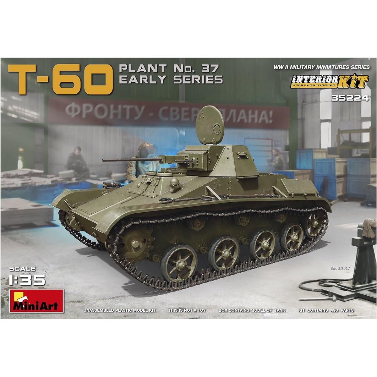 Miniart 1/35 Soviet Union Army T-60 37th Factory Early Type Full Interior/Internal Reproduction Plastic Model MA35224