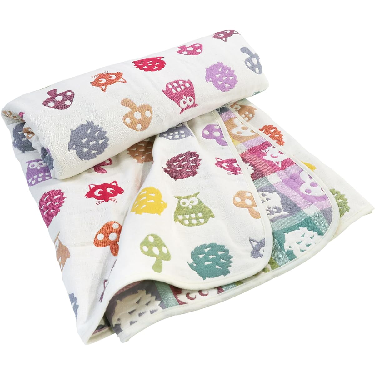 hiorie 6-layer gauze blanket, made in Japan, approximately 110 x 160 cm, baby blanket, animal