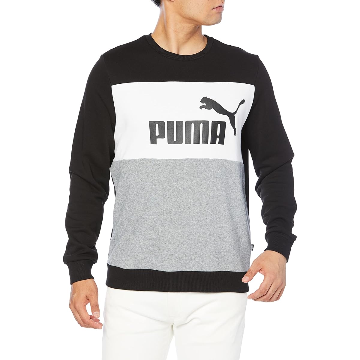 [PUMA] Sweat Trainer ESS+ BLOCK Crew 849561 Men's Sweat Trainer + Pants