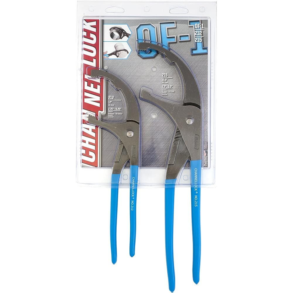 CHANNELLOCK OF-1 Oil Filter/PVC Pliers Gift Set 2 pieces 12 inches and 15 inches