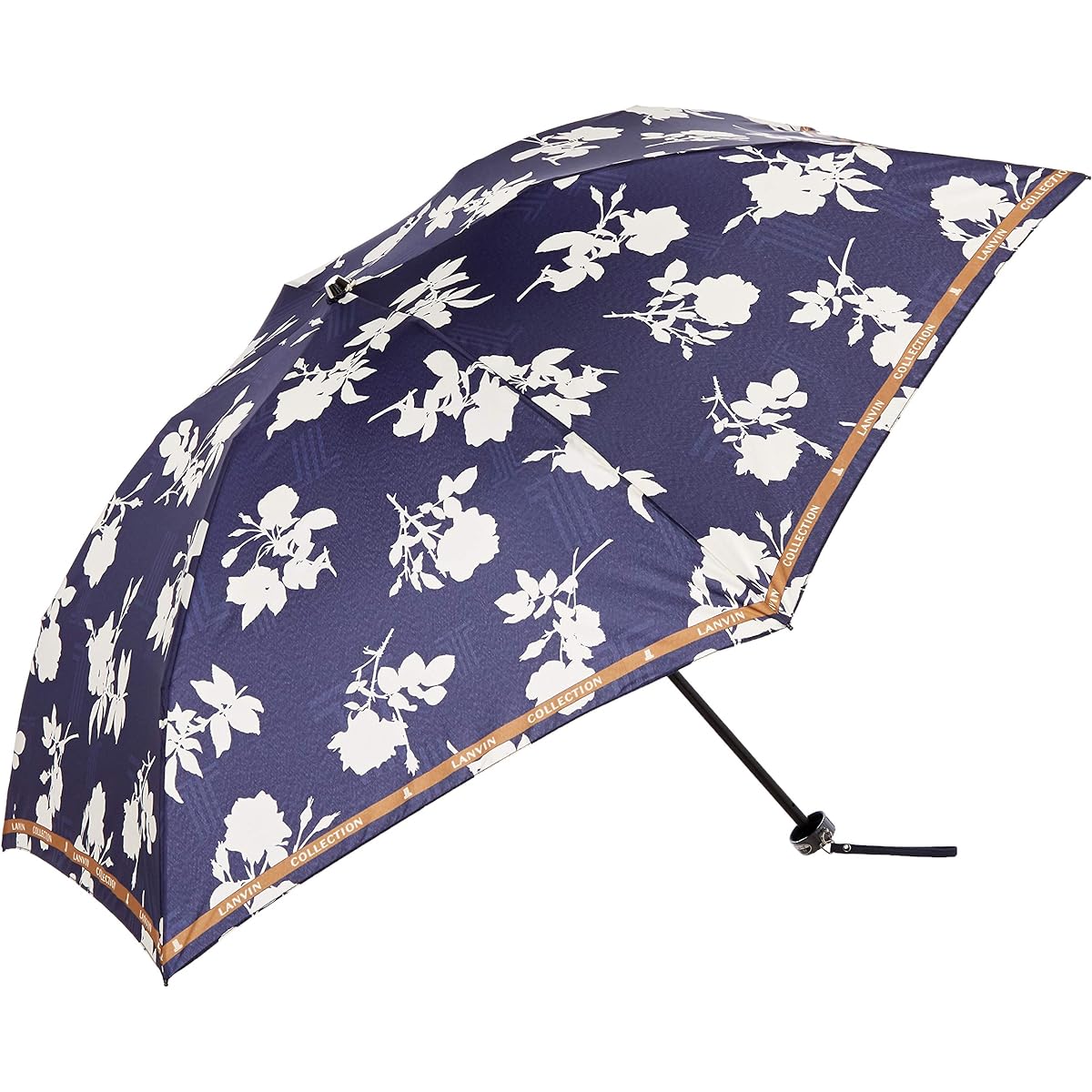 [Moonbat] LANVIN COLLECTION Rain Folding Umbrella Lightweight 55cm Satin Print Navy Blue 4522408909977 Women's 21-083-10525-02-74-55 Navy Blue Rib Length 55cm