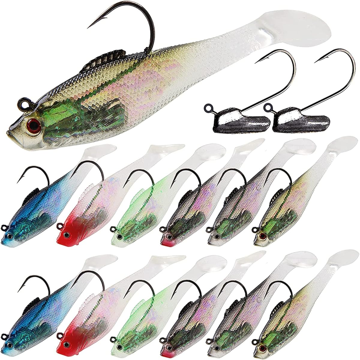Bass Lure Fishing Jig Head Fishing Bait Soft Swimbait Lead Jig Head Weighted Hook For Saltwater and Freshwater Trout Lure Fishing