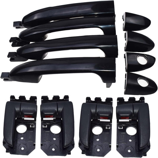 Car Parts Outdoor & Outdoor Inside Door Handle 1.8L 2.0L Kia Spectra 5 Serato 2005 2006 2007 2008 2008 2009 Frontoria Left and right LH RH Car Parts (color: Black 8pcs Kit)