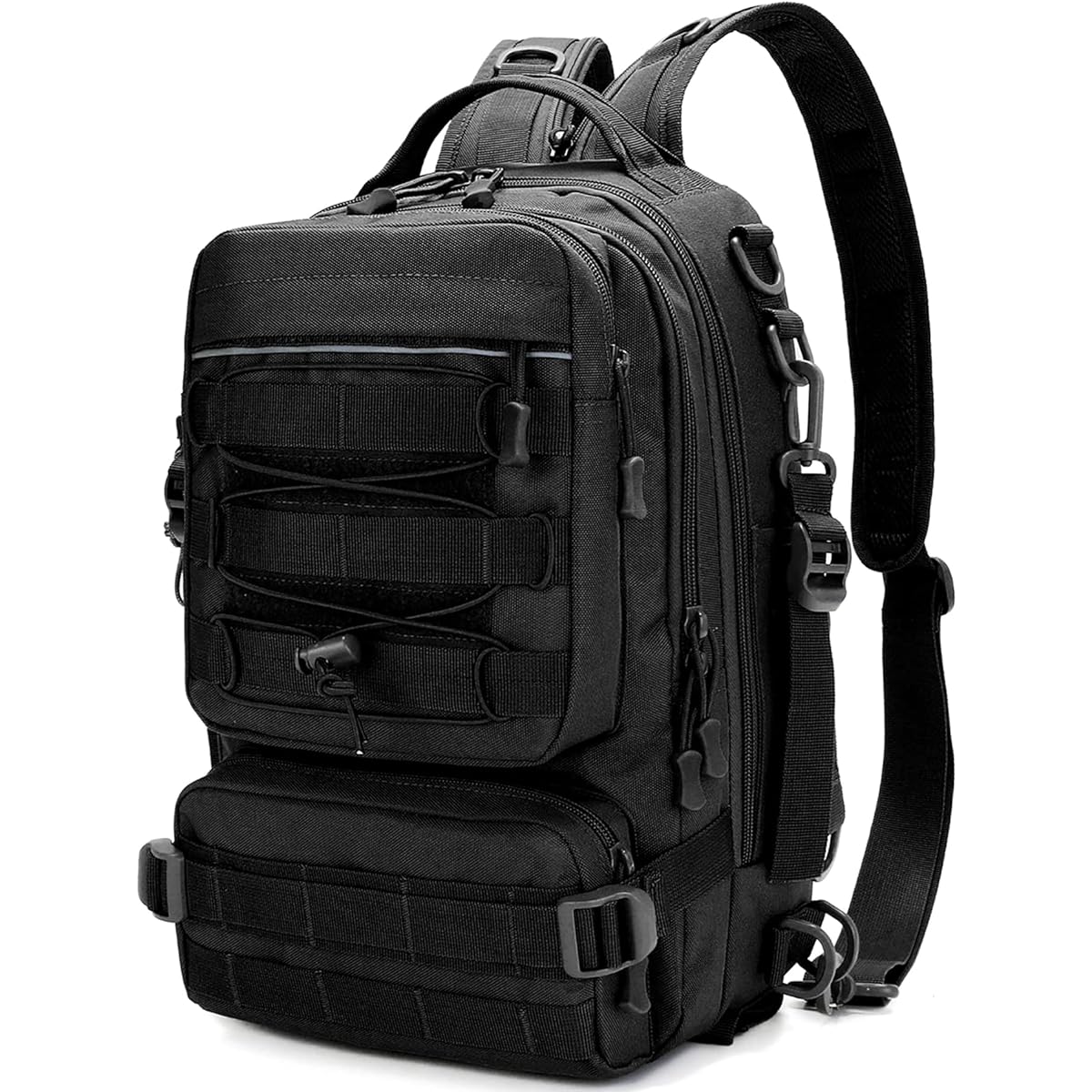 HAKAWAFLY Fishing Backpack, 5-Way Waterproof Fishing Bag, Fishing Bag, Multifunctional, Large Capacity, Includes 1 Waist Belt, 4 Rod Belts, and 5 Carabiners, Rucksack Backpack, 15.6 Inch, Water Repellent Tackle Bag