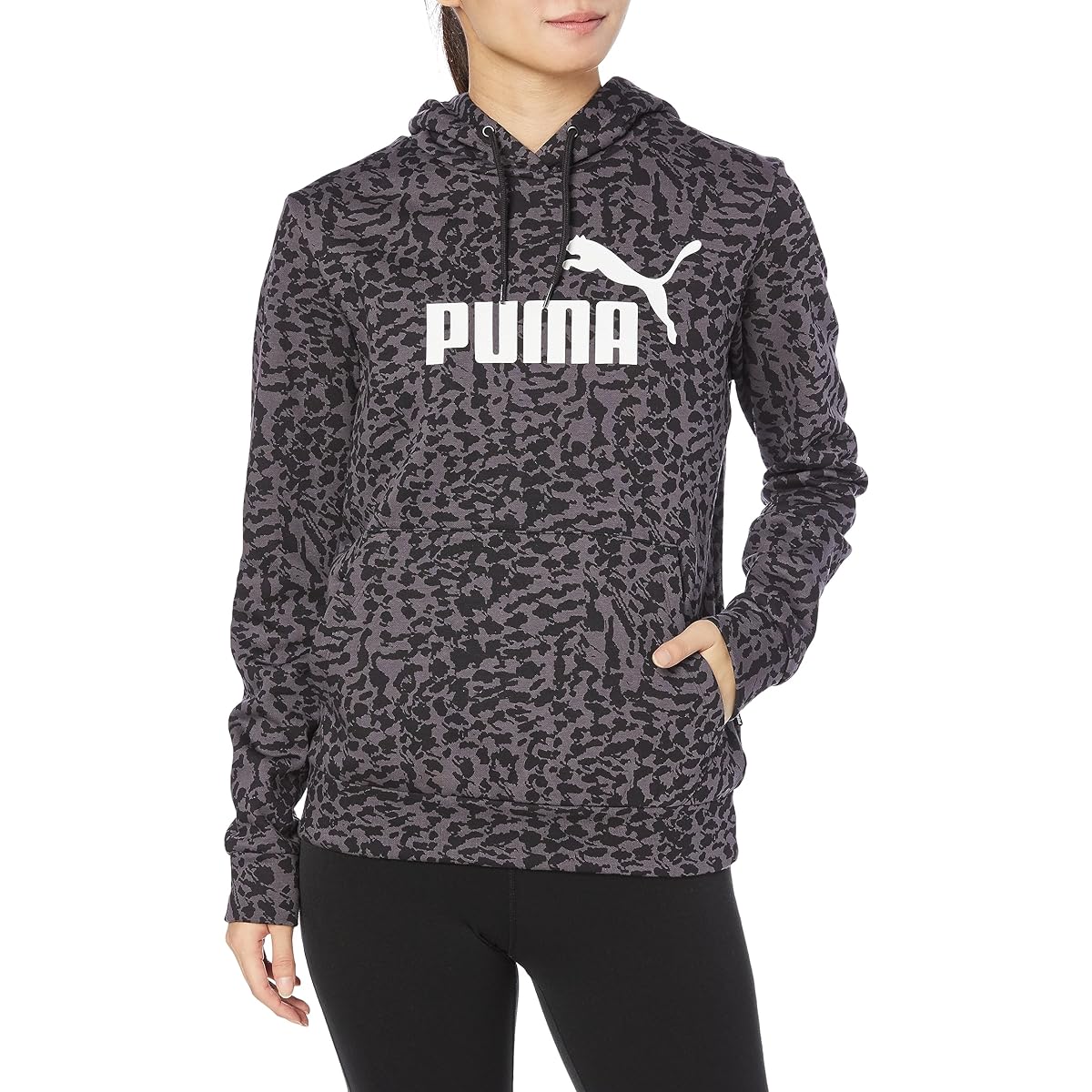 [PUMA] Leopard Parka Sweatshirt ESS+ ANIMAL AOP Hoodie Sweatshirt 678451 Women's