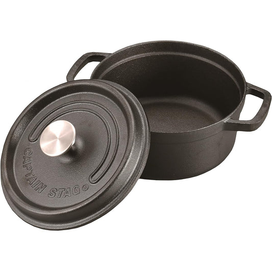 CAPTAIN STAG Cocotte Dutch Oven Cast Iron No Seasoning Required Oven Safe UG-3035/UG-3036/UG-3037/UG-3040