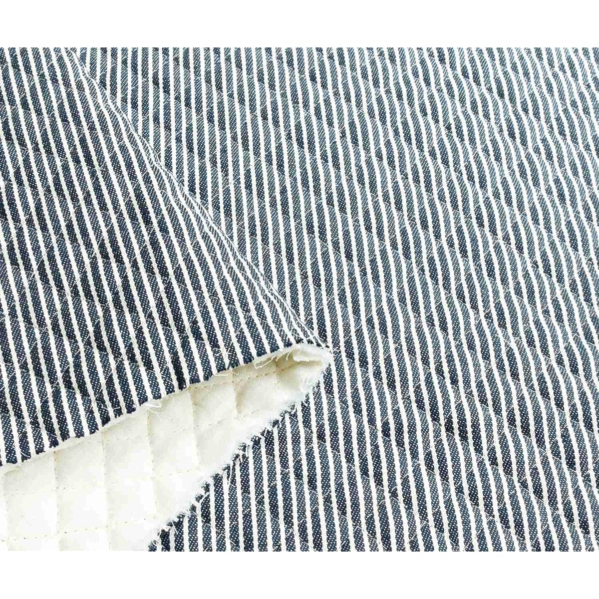 Nippon Chuko NBK Hickory Stripe Pattern Fabric Quilting Type 105cm Width x 5m Cut Cut 3A Navy/White Q1015-3A Crafts/Handmade Supplies