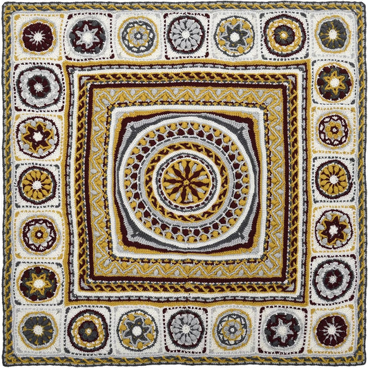 NASKA Hand Knitting Kit Everyday Knit Persian Rug Blanket Yellow COL.B SI-8