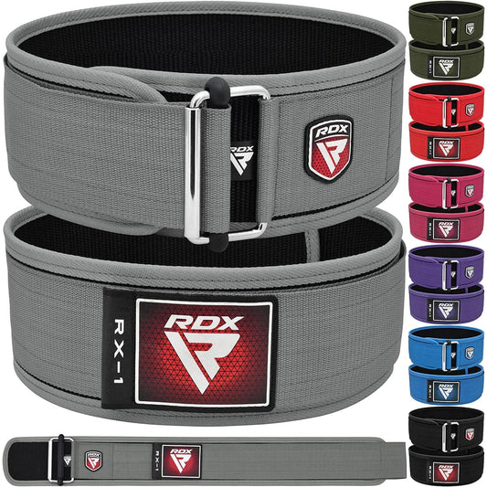 RDX Weightlifting Belt 4" Adjustable Back Lumbar Support for Bodybuilding Powerlifting Functional Strength Training Core Exercise Fitness Workout Squat Deadlift (XL, Gray)