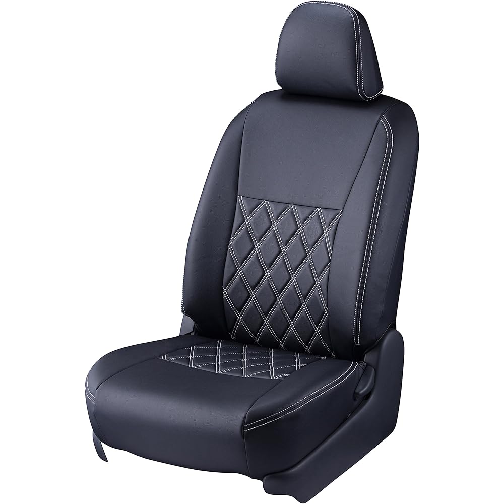 Clazzio Seat Cover Wagon R Stingray MH55S H29/2~ Clazzio Diamond Black x White Stitch Car with Armrest Box [16ESA6045K]