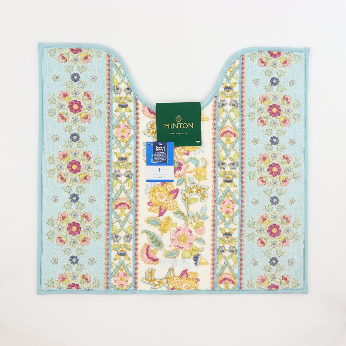 Kawashima Textile Cercon MINTON Tile Haddon Toilet Mat FT1290 B/Blue 941079 60X65cm