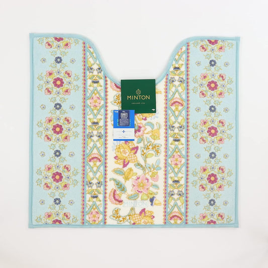 Kawashima Textile Cercon MINTON Tile Haddon Toilet Mat FT1290 B/Blue 941079 60X65cm
