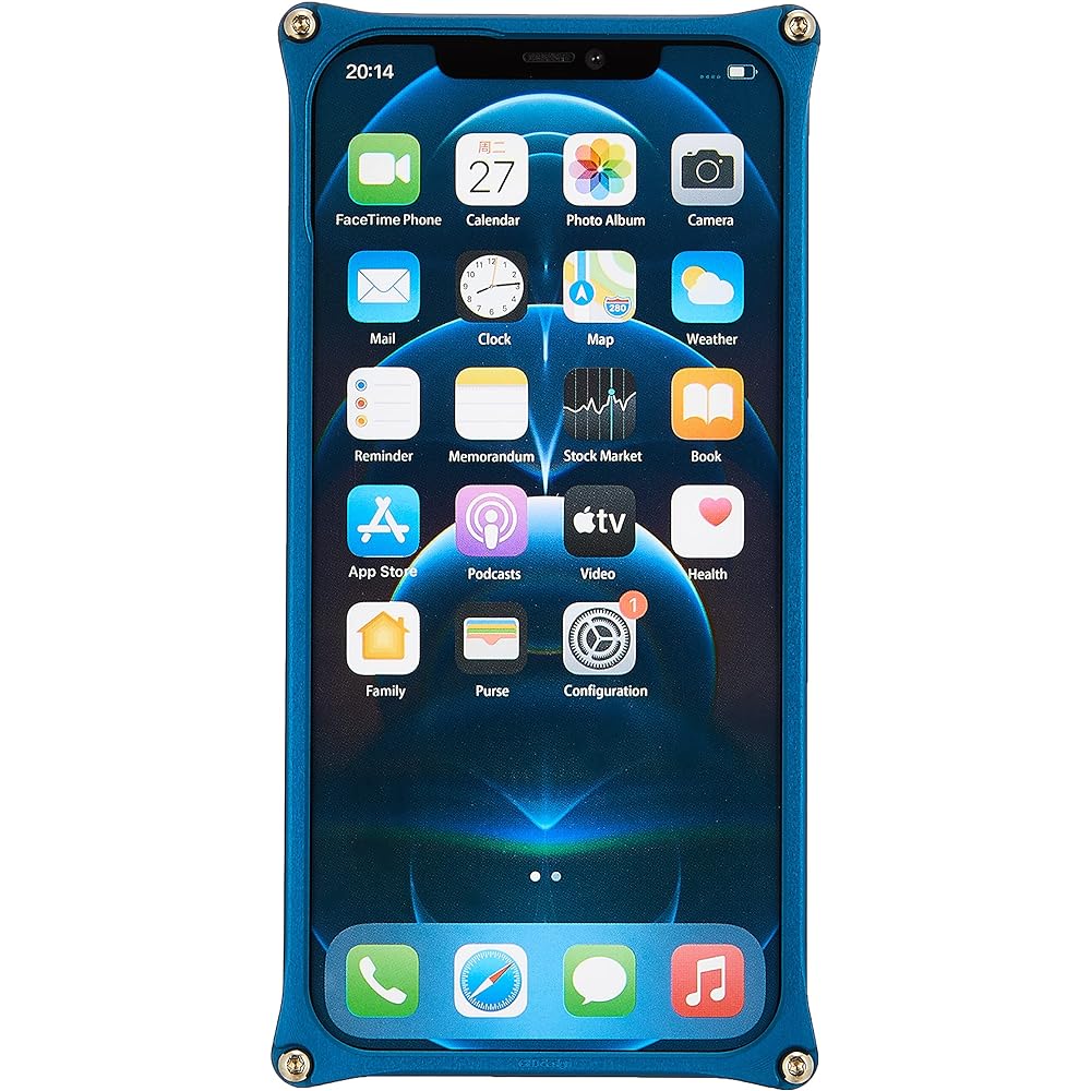 GILD design Solid Bumper iPhone12ProMax Case Machined Duralumin Made in Japan Matte Blue GI-430MBL 43191