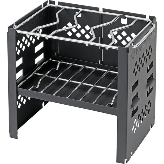 CAPTAIN STAG Barbecue Stove Bonfire Stand Folding Kamado Smart Grill with Bag 3 Adjustable Levels Black UG