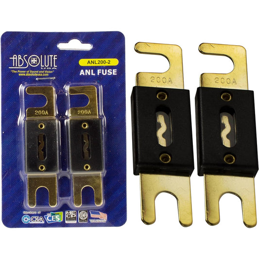 Absolute Absoluute ANL200-2, 2 Pack ANL Fuses 200 Amp Gold Plated