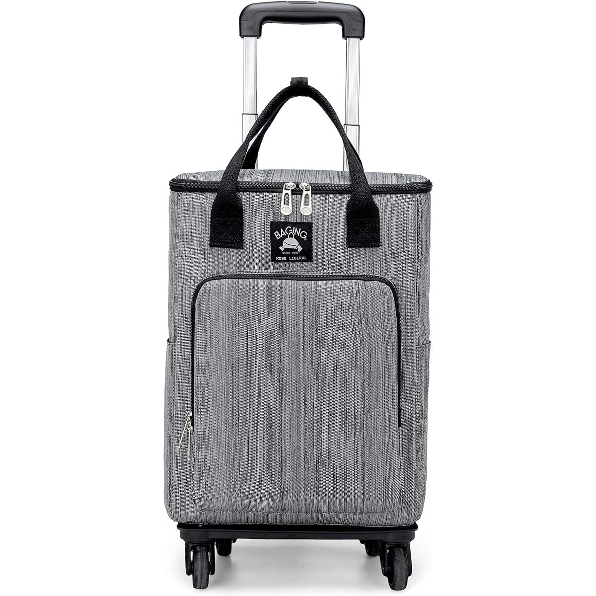 [Bagging] [Kobe Liberal] Shopping Carry, Side Push, 4 Wheels, Lightweight, Shopping Cart, Heat/Cold Insulation, Finished Product 905 (Black Hairline)