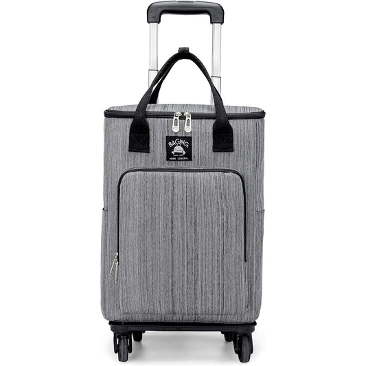 [Bagging] [Kobe Liberal] Shopping Carry, Side Push, 4 Wheels, Lightweight, Shopping Cart, Heat/Cold Insulation, Finished Product 905 (Black Hairline)