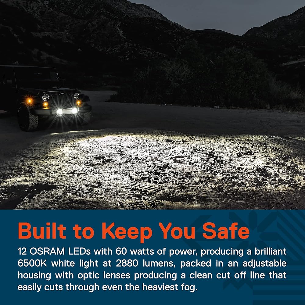 TRUE MODS 4 inch 60W LED Fog Light Jeep Langler JK Unlimited JKU Front Bumper Accessories 2007-2018 Round Driving Light