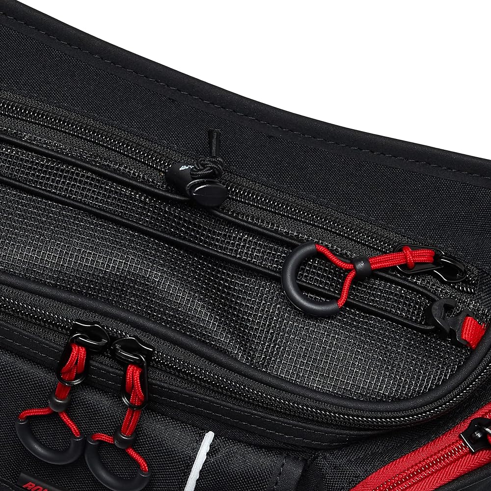 ROUGH&ROAD Waist Bag Rough Waist Bag Wide Black/Red W29XD10.5XH14cm (Maximum storage space) RR9612