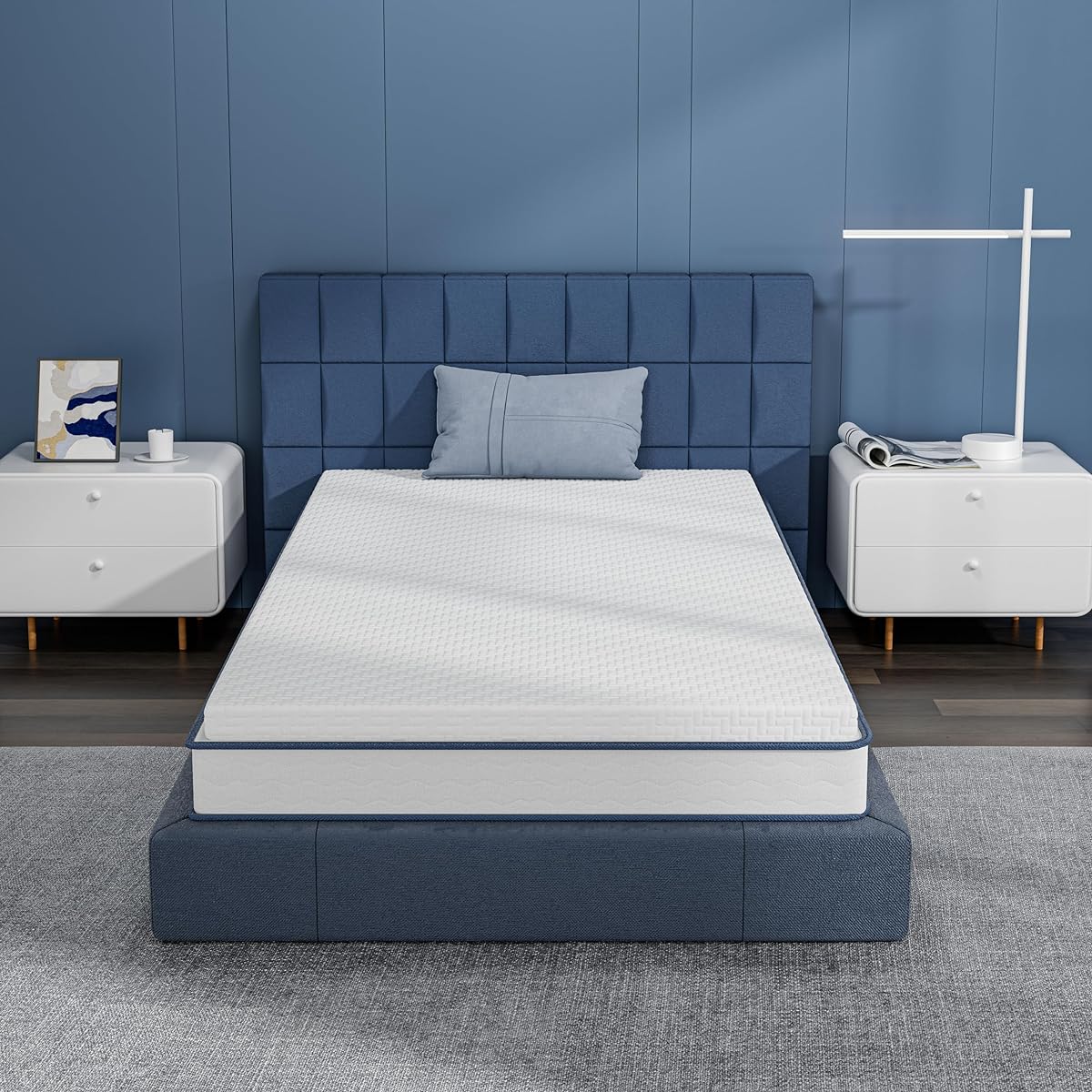 YOUZI Mattress Single, Thickness 5cm, High Resilience, Hardness 180N, High Density 30D, Bed Mat, Futon, Compressed Packing, Washable, Cover Included, Top of Futon [Antibacterial and Deodorizing Treatment, Frees You from Back Problems, Bed Mattress] 97x19