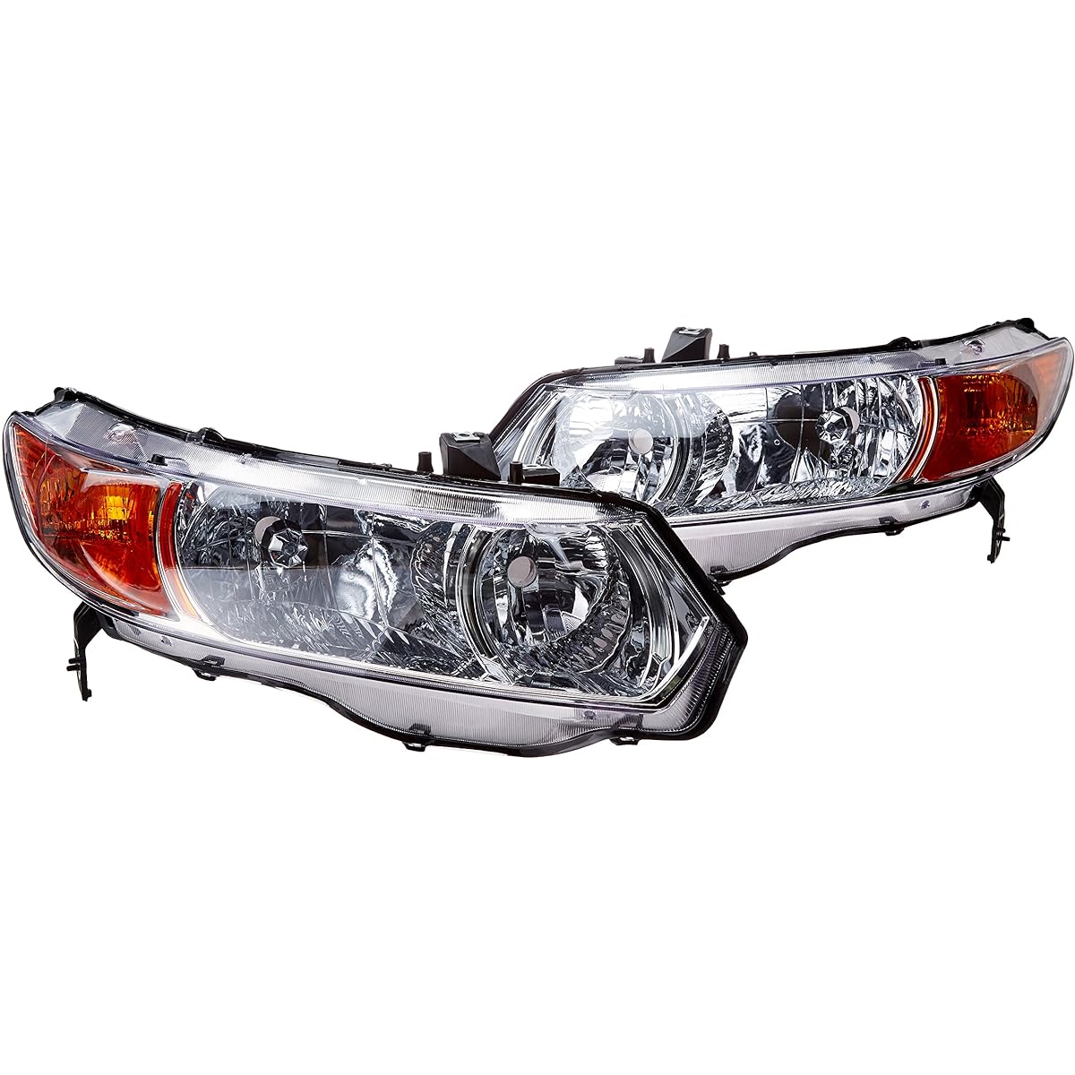 SPEC-D TUNING 2LH-CV062-RS Honda Civic 2 Door Chrome Crystal Headlight Clear Headlight