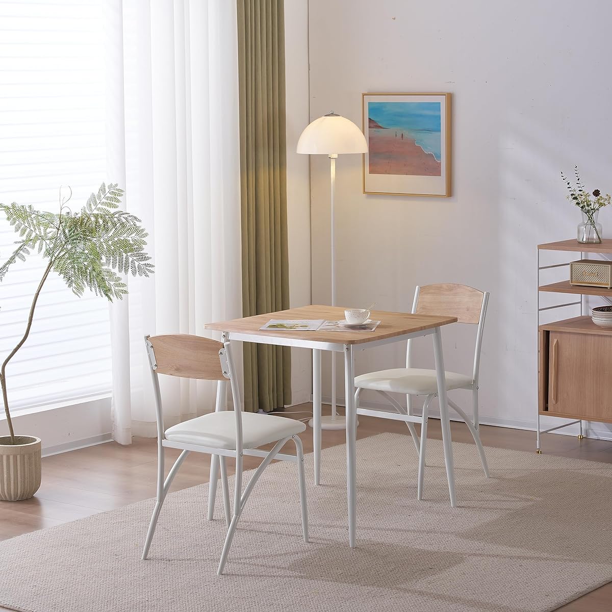 OSJ Dining 3-Piece Set Dining Table Dining Set Dining Table 2 Chairs Width 70 Compact Size 2 Seater Stylish