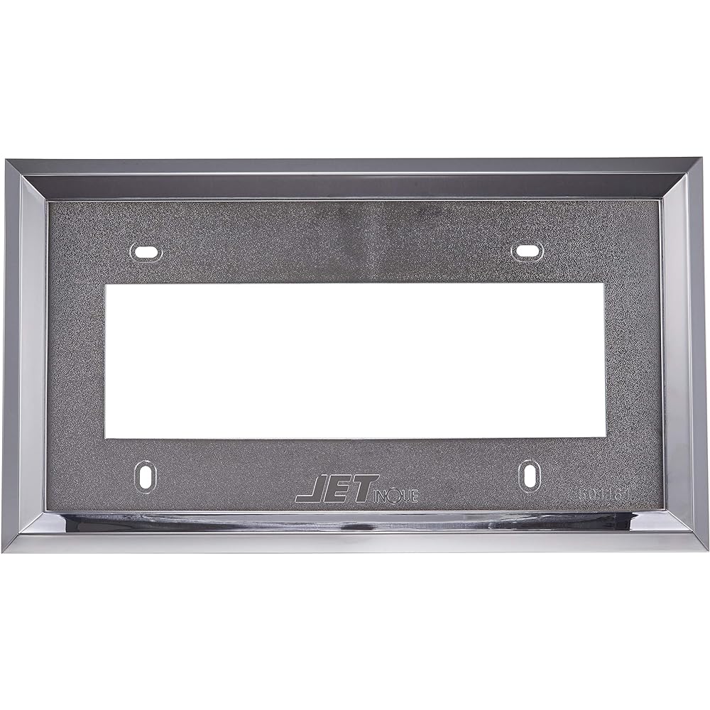 JET INOUE License Plate Frame 20mm Square Resin Plated License Plate Frame for Trucks and Large Vehicles 501161 Silver