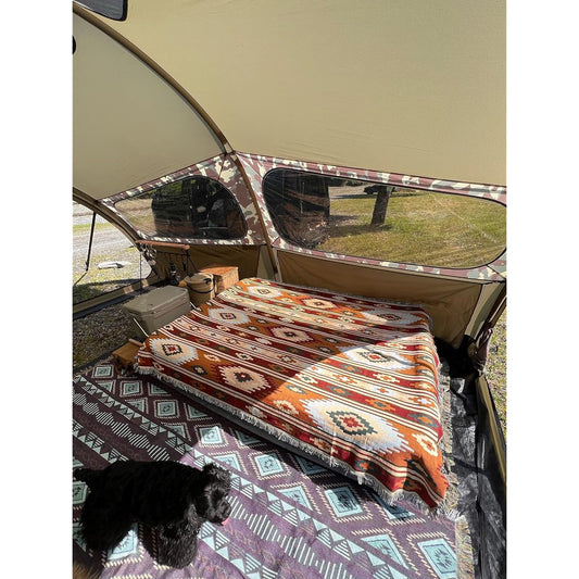 Peel Forest Tatami Camping, Tent Inner Sheet, Chaihane Blanket, Multi Cover, Sofa Cover, Mexican Rug Native Pattern Ortega Pattern Camping Rug, Outdoor 160X220cm...