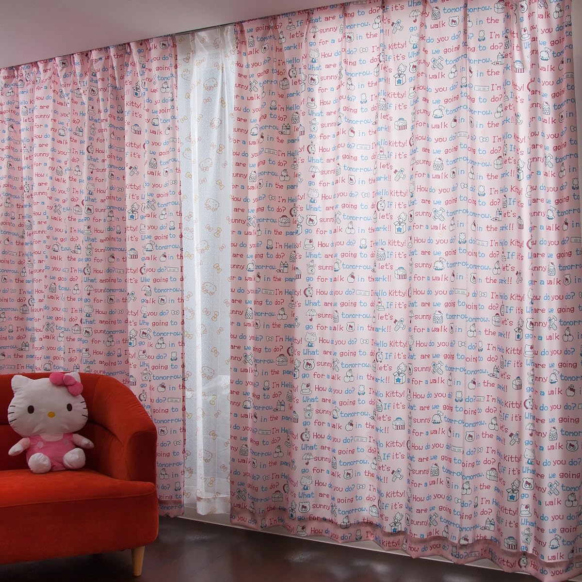 Sanrio (Made in Japan) Hello Kitty Heat Insulating Curtains Set of 2 Width 150 x 178cm Length Pink [SB-6]