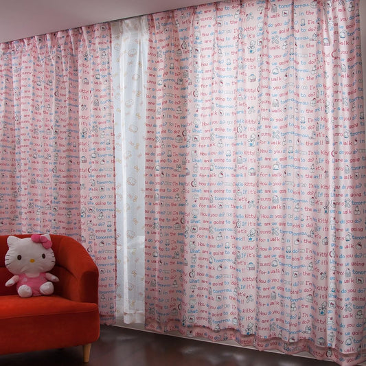 Sanrio (Made in Japan) Hello Kitty Heat Insulating Curtains Set of 2 Width 150 x 178cm Length Pink [SB-6]
