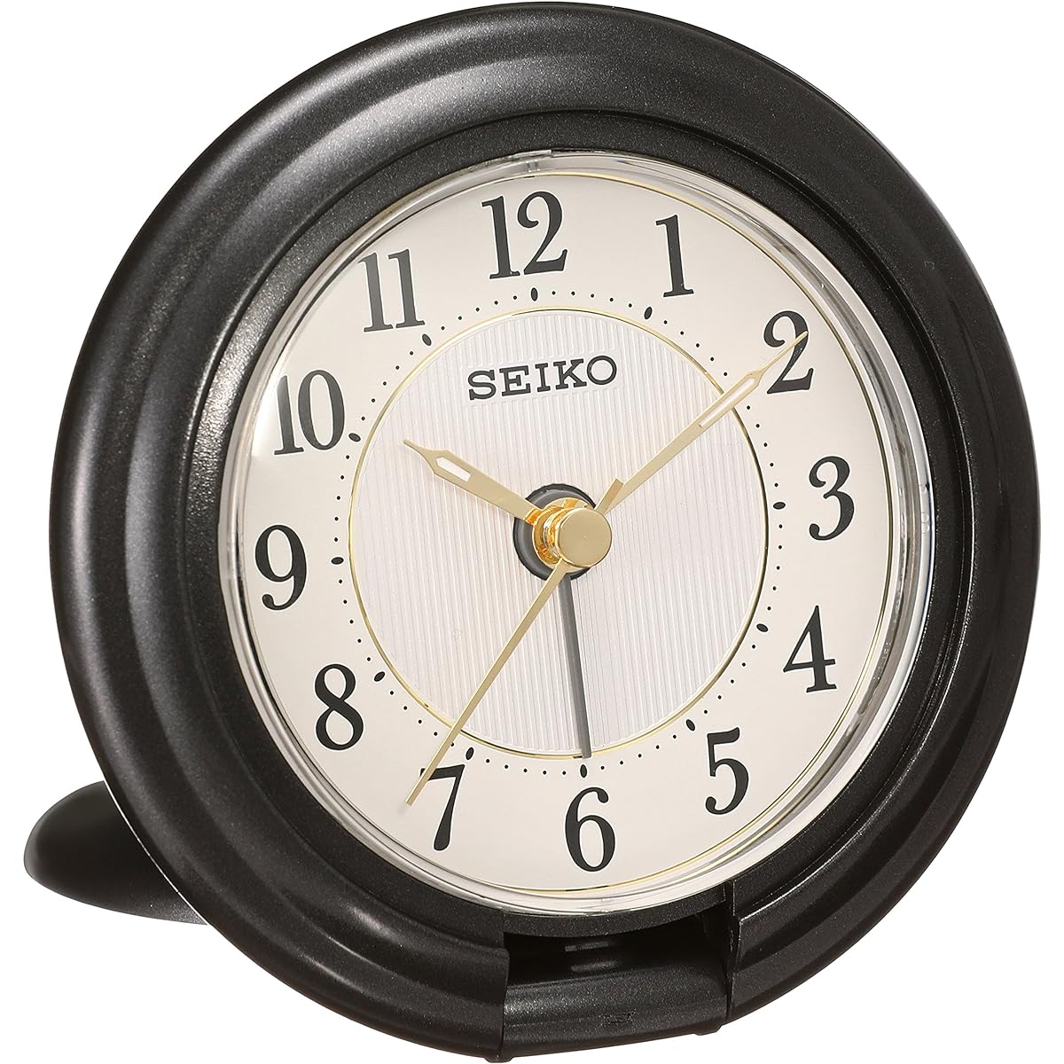Seiko clock alarm clock traveler analog black QQ637K SEIKO