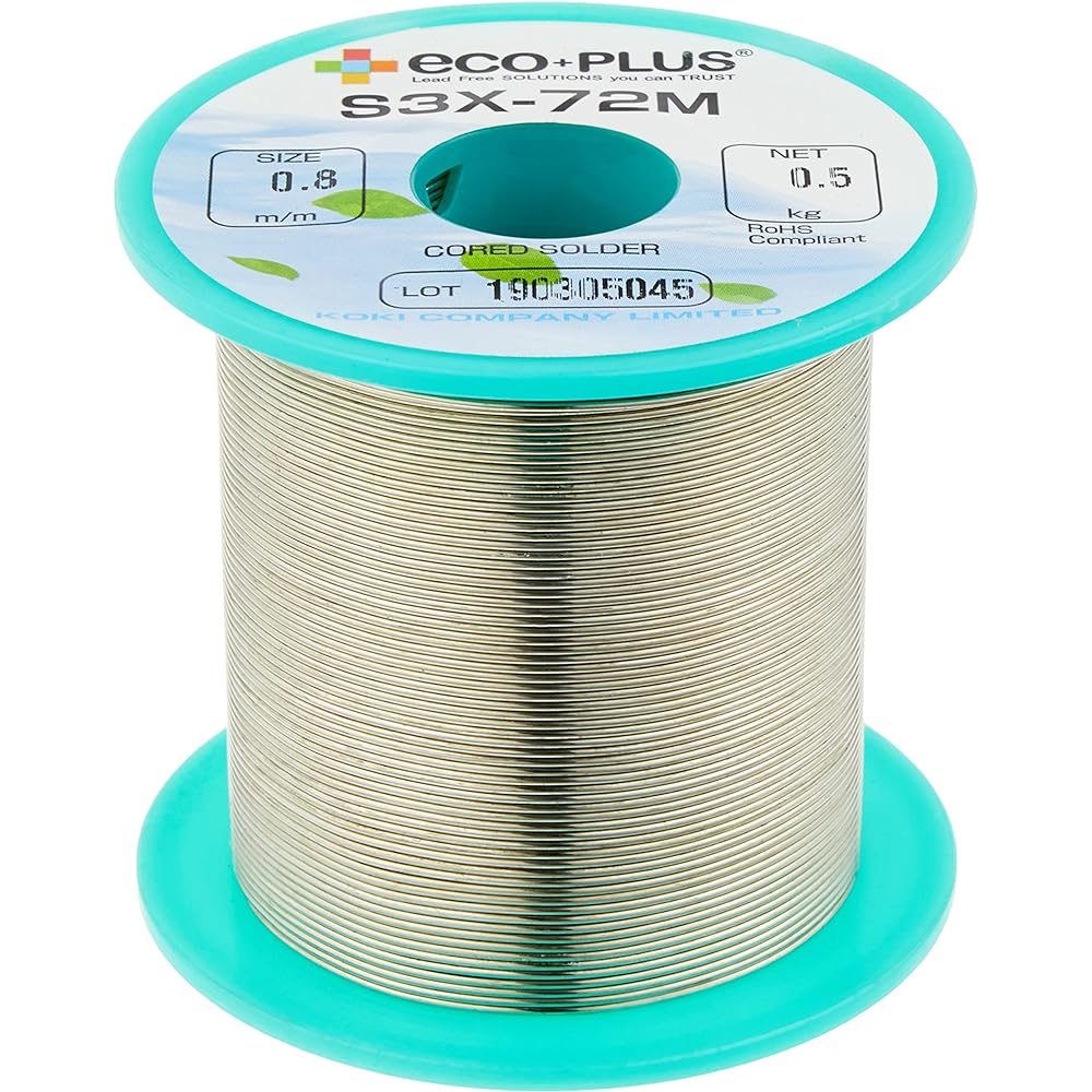 Hiroki Lead-free solder with resin 0.8mmφ 0.5kg reel S3X-72M