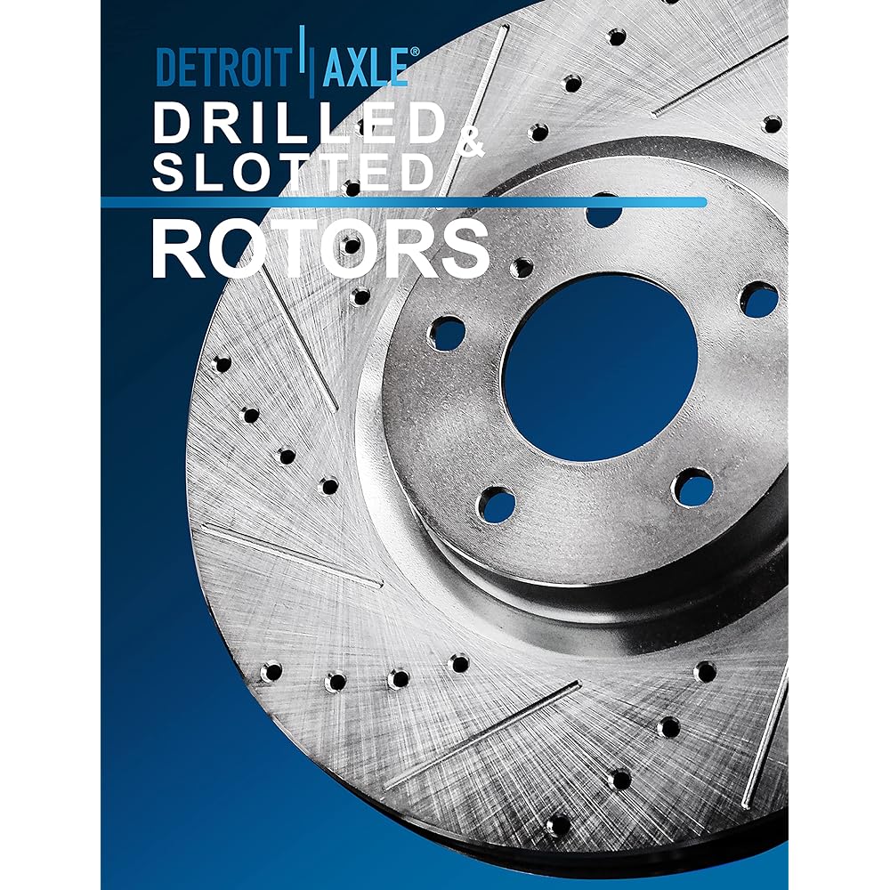 DETROIT AXLE -Rear brake kit 11-16 Hyundai Eranto Coupe GT Velostar Kia Forte Cup Forte5 Soul Drilling Slot Disk Brake Rotor 2011 2012 2015 2015 2015 Ceramic Brake Pad replacement