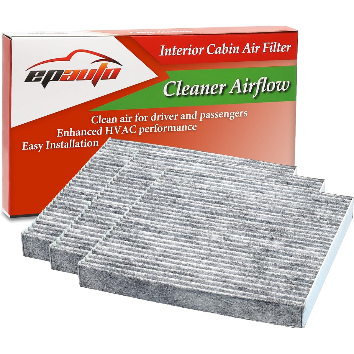 EPAUTO CP134 (CF10134) Premium cabin air filter with activated carbon 3 packs