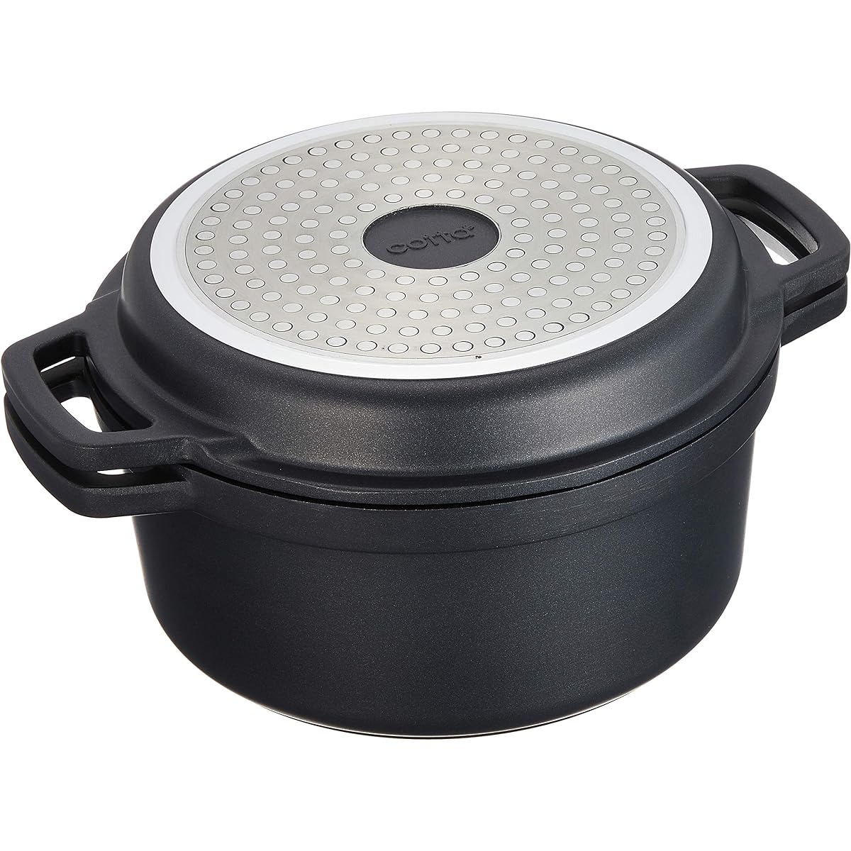 cotta Waterless Cooking Pot Silver Diameter: 20cm Height: 9.5cm Lid: 3cm 92081