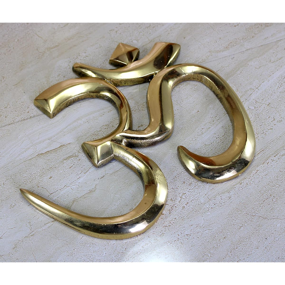 eSplanade Brass OM Wall Hanging Sculpture | Vastu | Feng Shui | Luck Auspicious Religious Symbol | Puja Idol | Home Decoration - 9 inches